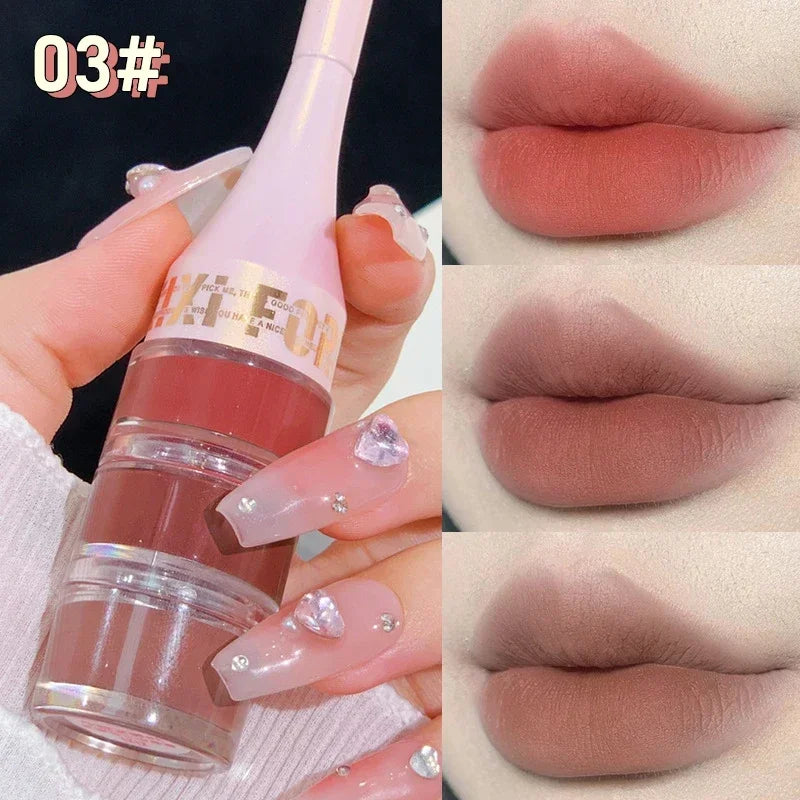 3 in 1 Lipstick with Lip Brush Three Layer