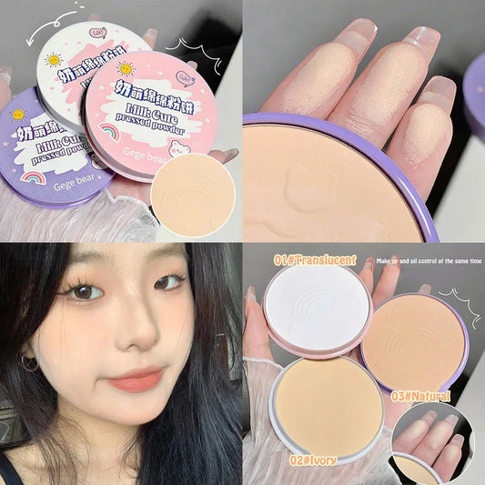 Natural Oil-control Matte Setting Powder Brightening Concealer Pressed Powder