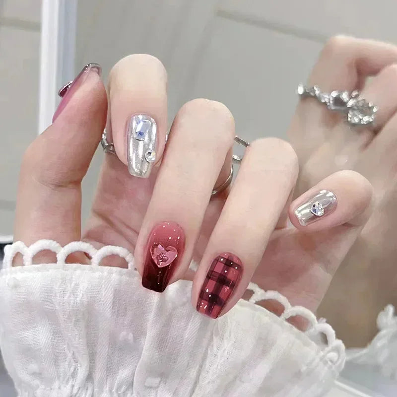 24Pcs Pearl Fake Nails