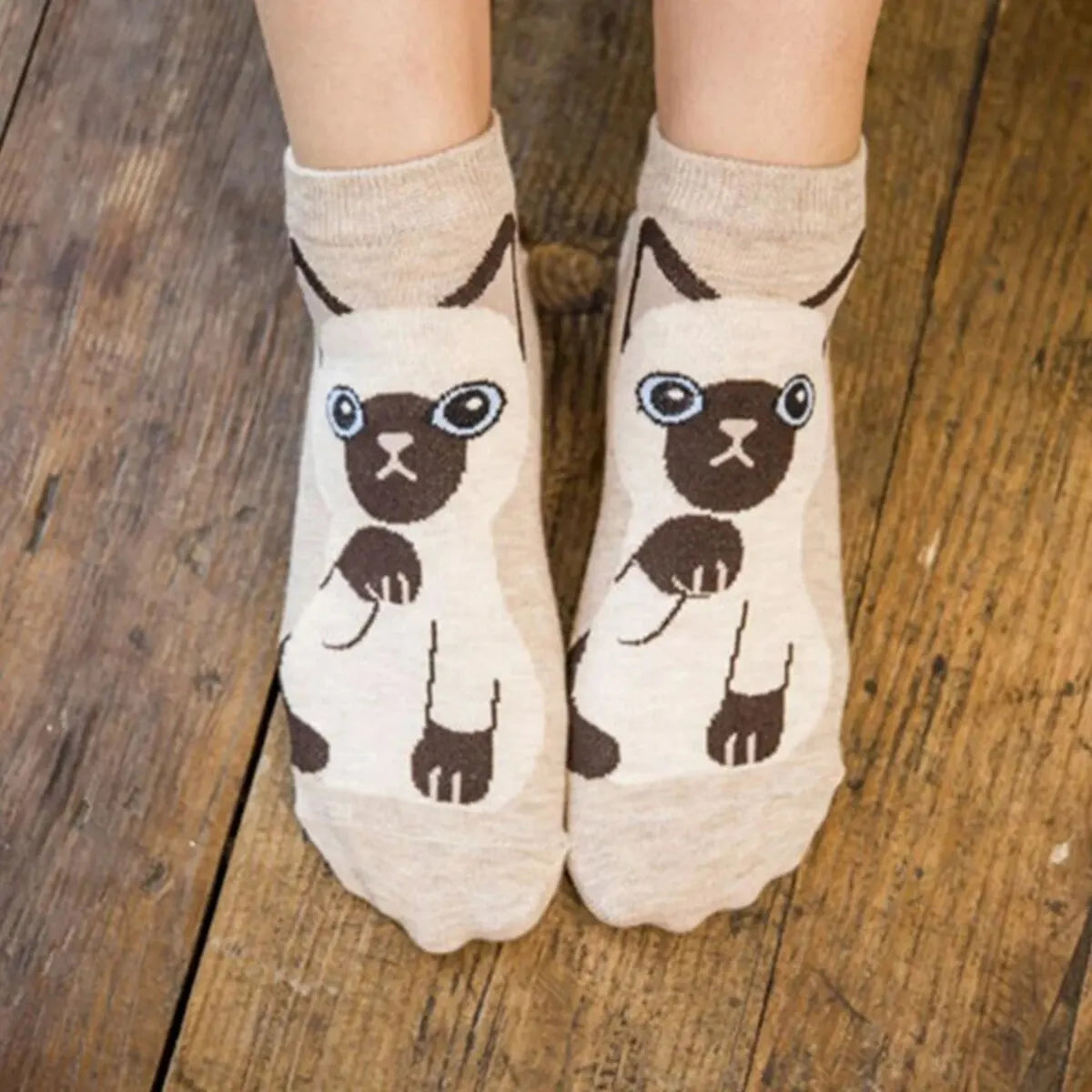 5 Pairs/Set Women's Cartoon Cute Cat