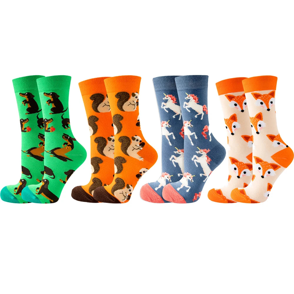 4 Pairs New Fashion Colorful Funny  Socks