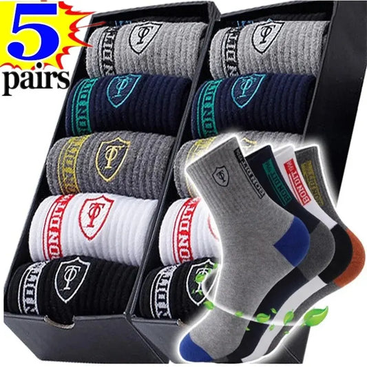 5Pairs Breathable Cotton Sports  Socks