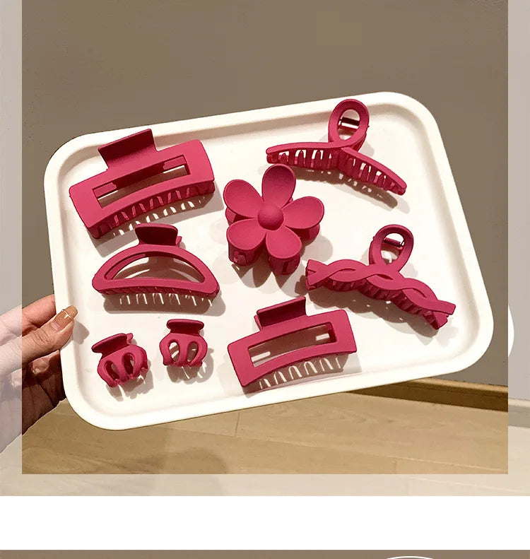 Set of 8 Plastic Hair Clip