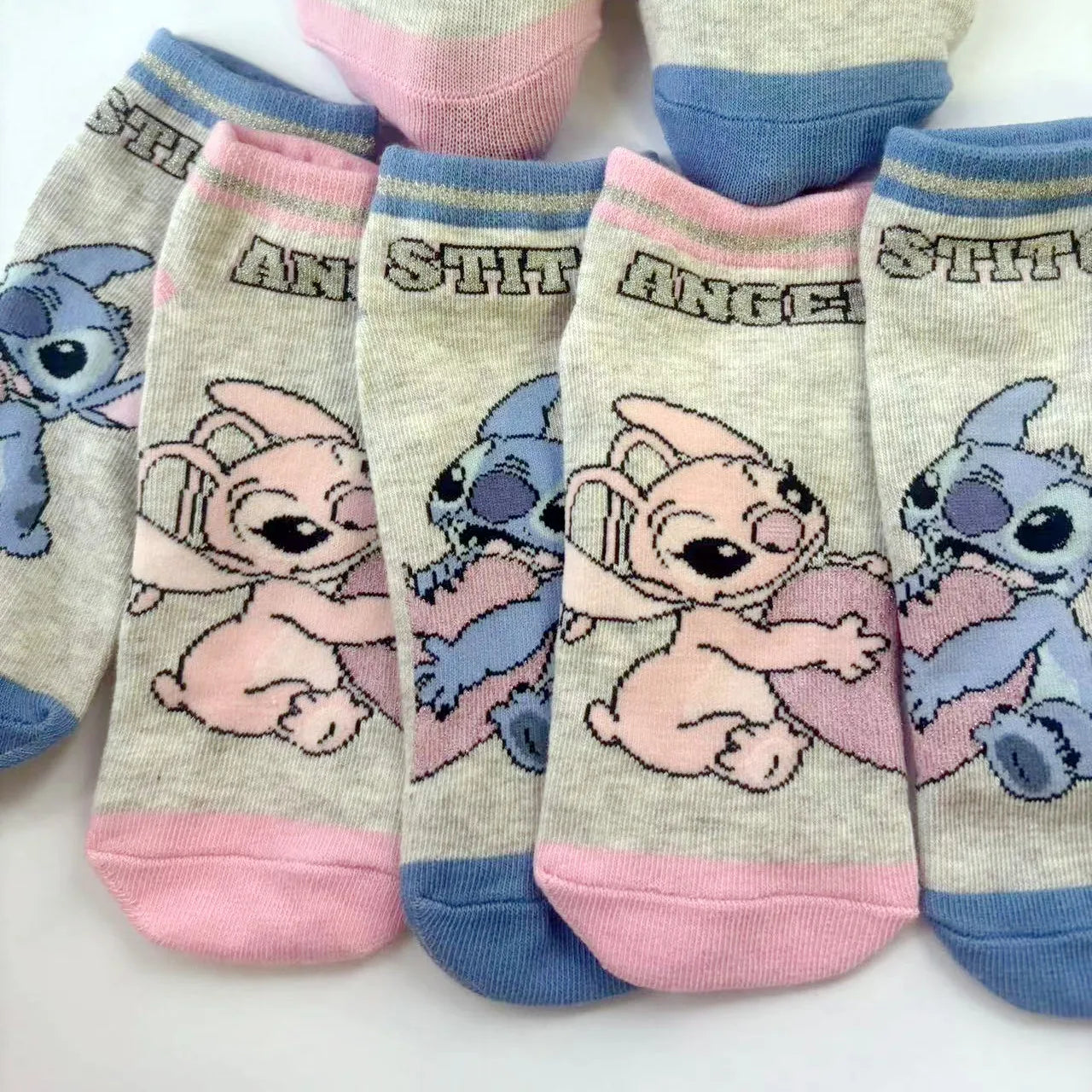 5pairs Disney Anime Stitch women Sock