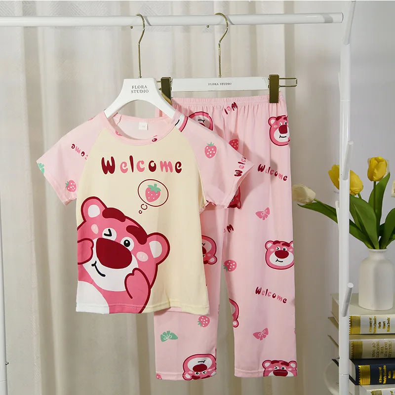 Girls Short Sleeve Pajamas