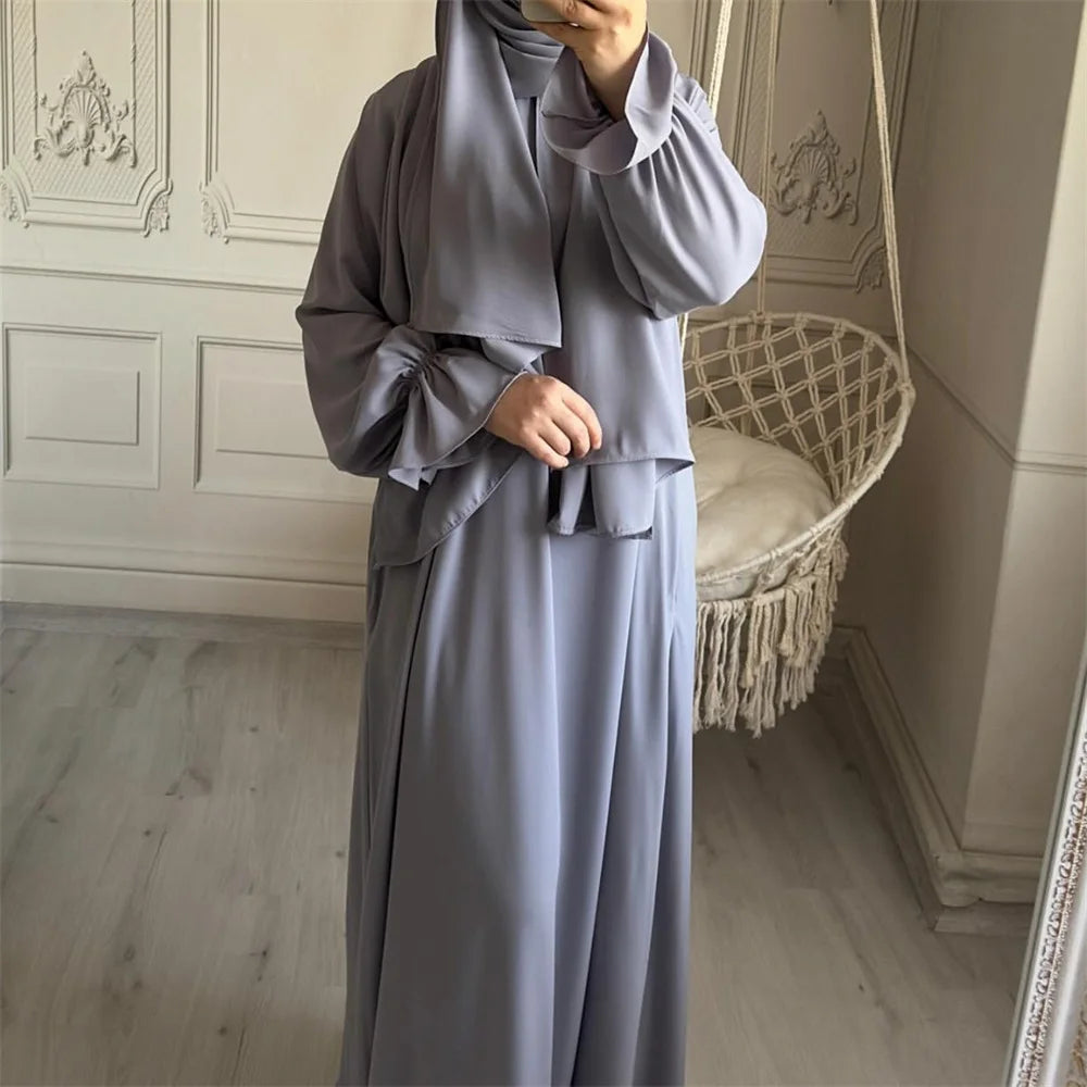 Dubai Dresses With Headscarf Flare Sleeve