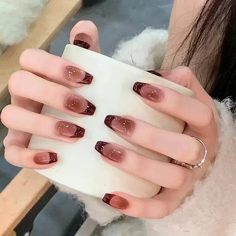 24Pcs Pearl Fake Nails