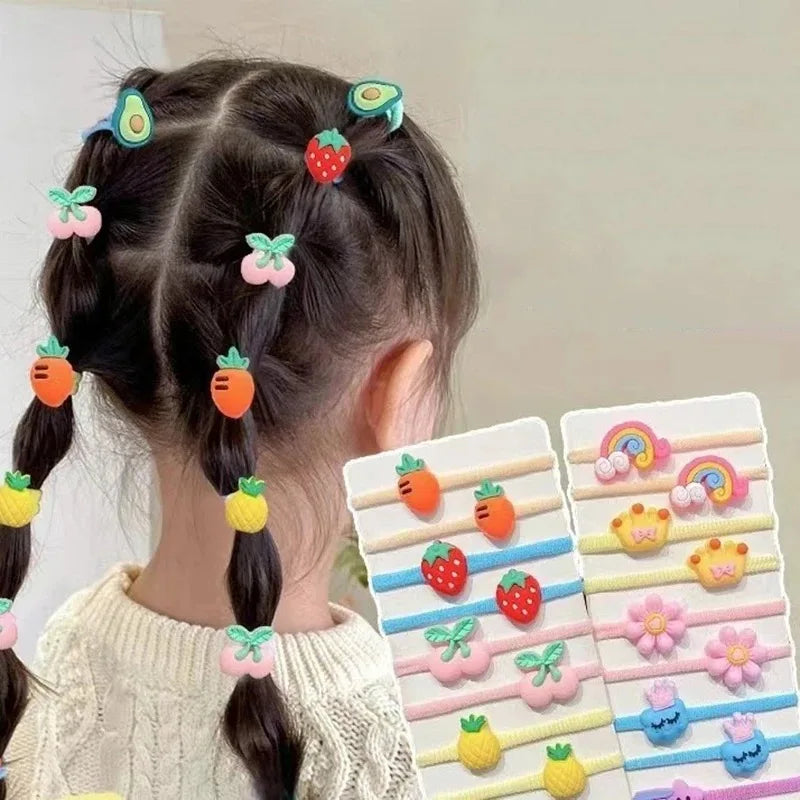 10Pcs/Set Cute Cartoon Children's Hair Ropes Princess