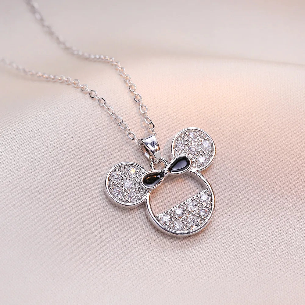 Mickey Mouse Studded with Zircon Necklace